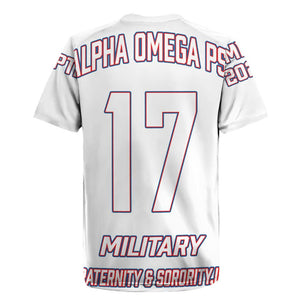 Alpha Omega Phi Custom Rugby Jersey Classic White Greek Fraternity