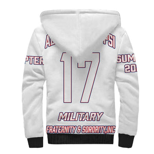 Alpha Omega Phi Custom Sherpa Hoodie Classic White Greek Fraternity