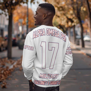 Alpha Omega Phi Custom Sweatshirt Classic White Greek Fraternity