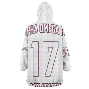 Alpha Omega Phi Custom Wearable Blanket Hoodie Classic White Greek Fraternity