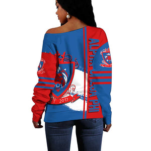 Alpha Omega Phi Off Shoulder Sweater Stylish Greek Apparel For Members