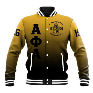 Alpha Phi Alpha Fraternity Gradient Baseball Jacket Premium Greek Letter