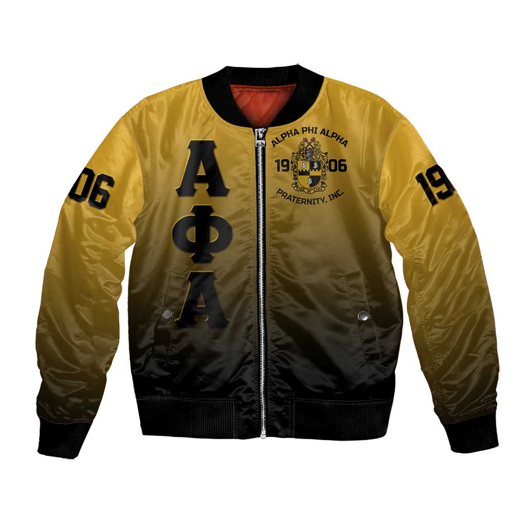 Alpha Phi Alpha Fraternity Gradient Bomber Jacket Premium Greek Letter