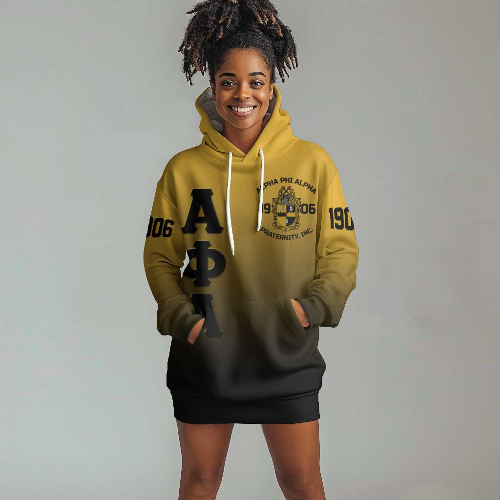 Alpha Phi Alpha Fraternity Gradient Hoodie Dress Premium Greek Letter