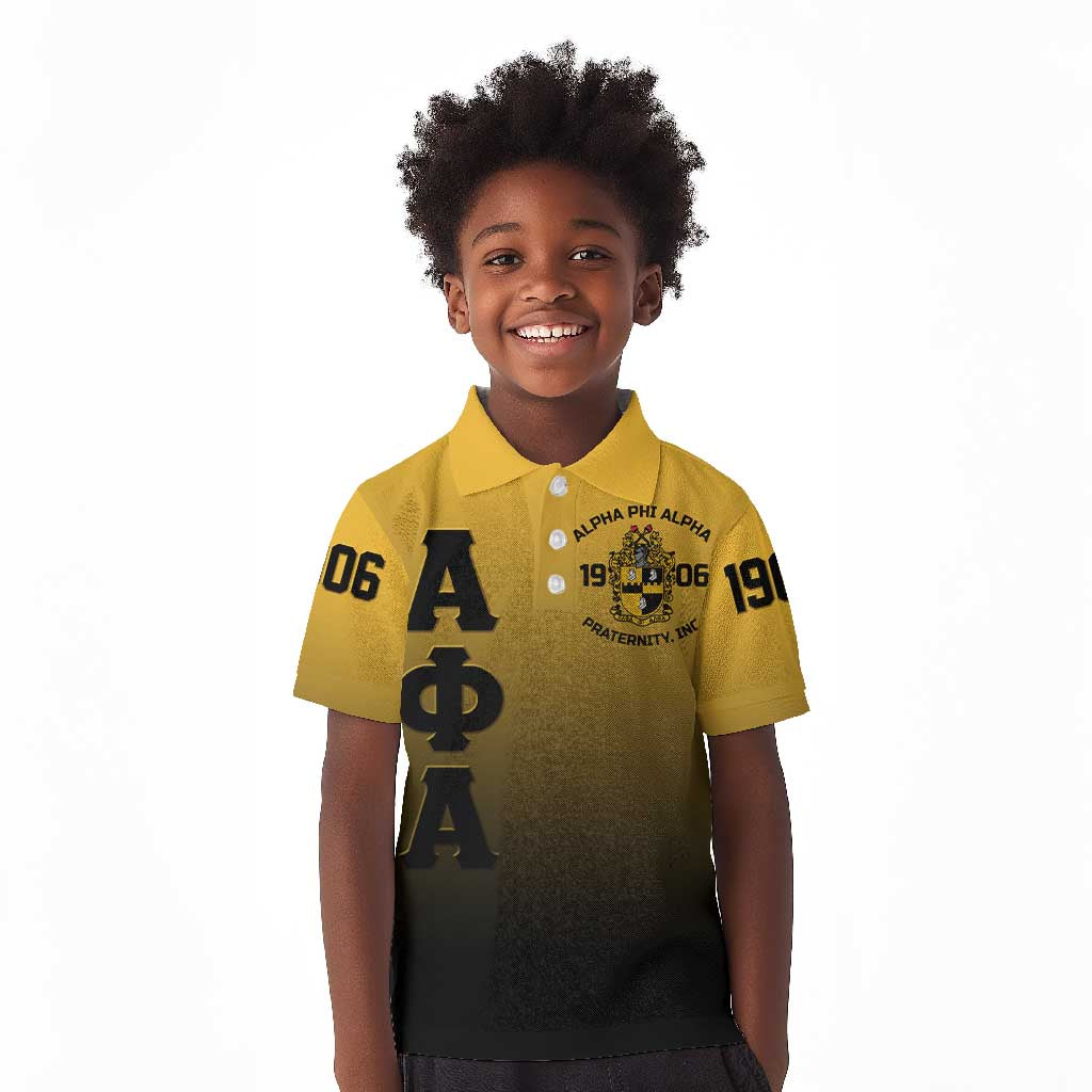 Alpha Phi Alpha Fraternity Gradient Kid Polo Shirt Premium Greek Letter