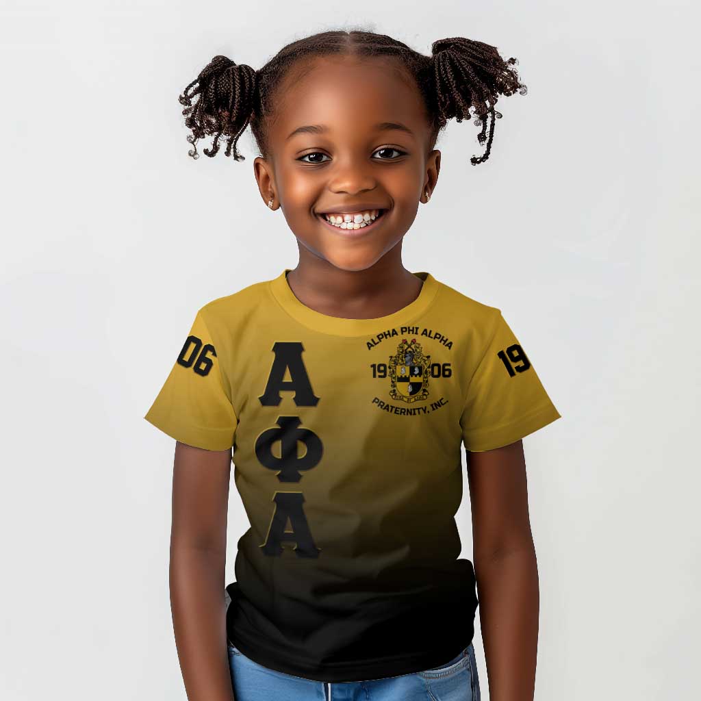 Alpha Phi Alpha Fraternity Gradient Kid T shirt Premium Greek Letter