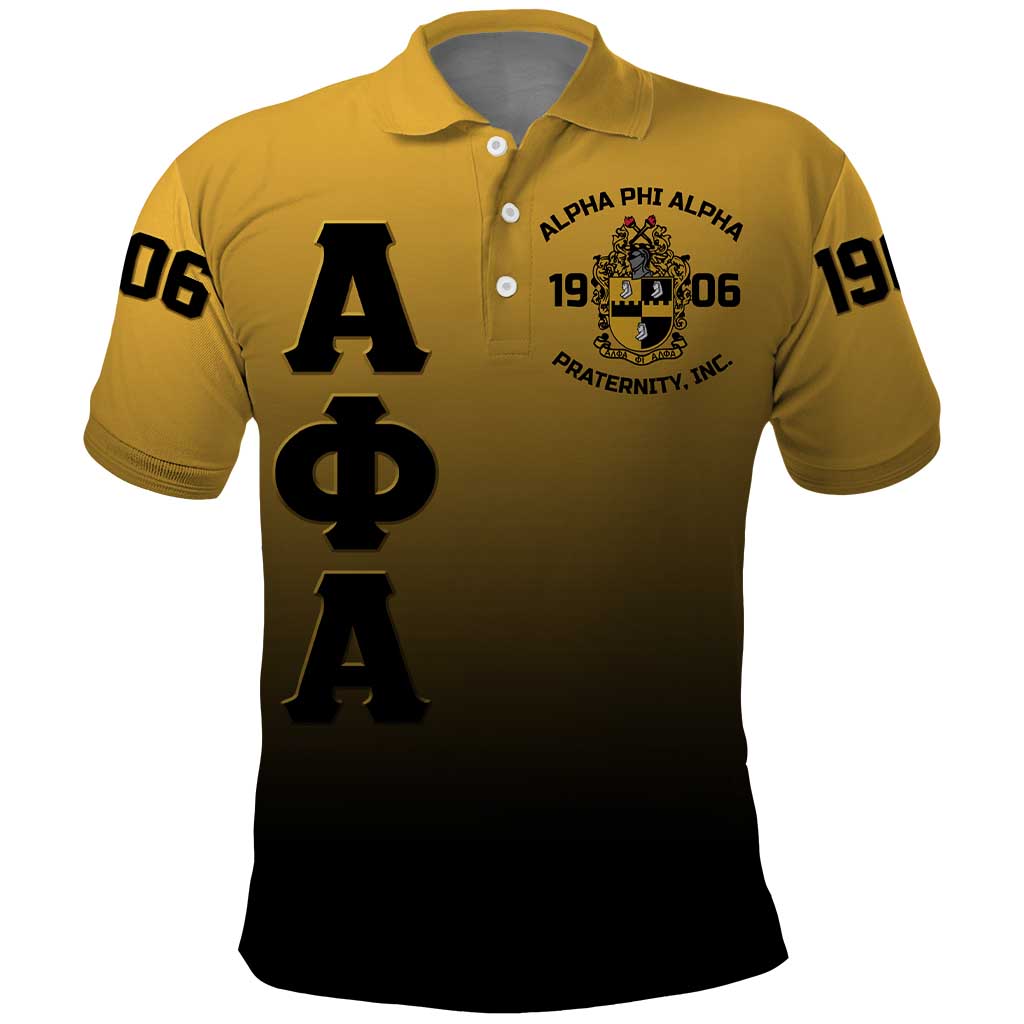 Alpha Phi Alpha Fraternity Gradient Polo Shirt Premium Greek Letter