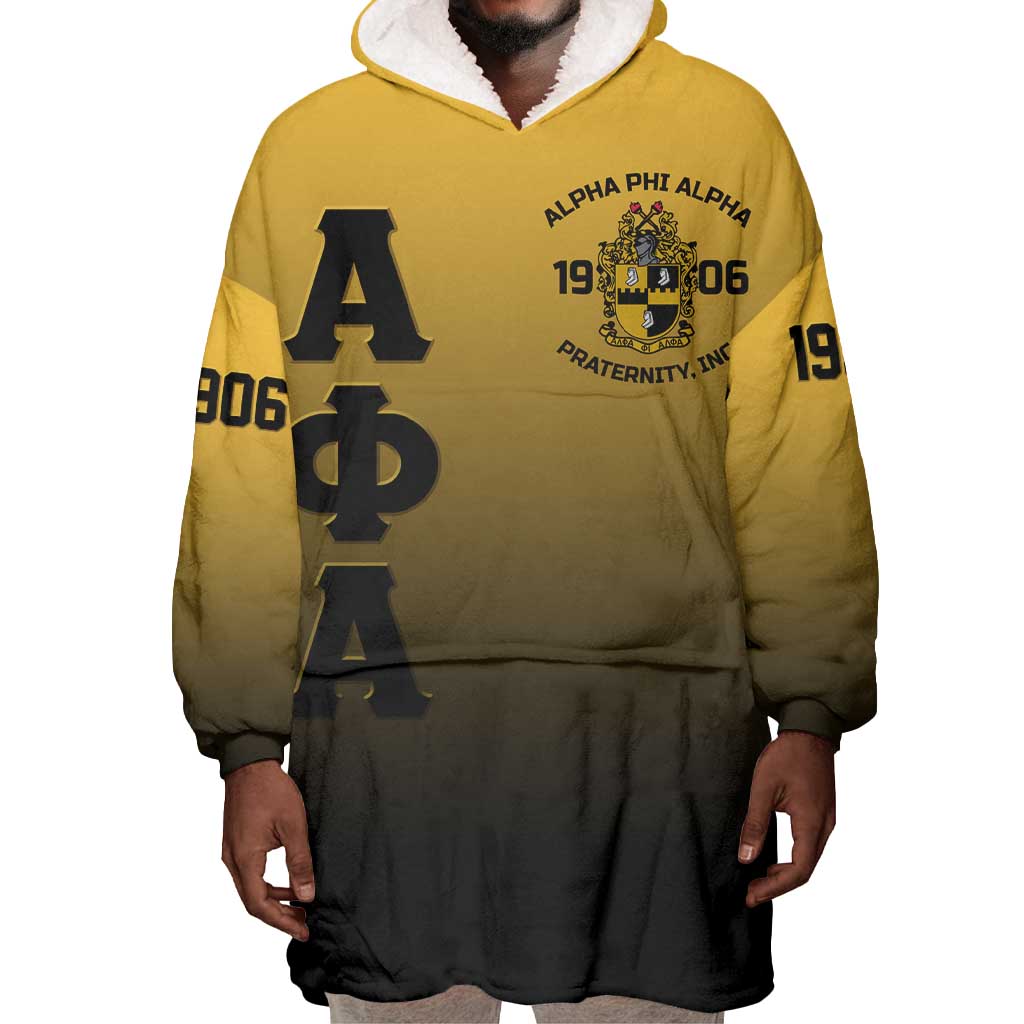 Alpha Phi Alpha Fraternity Gradient Wearable Blanket Hoodie Premium Greek Letter