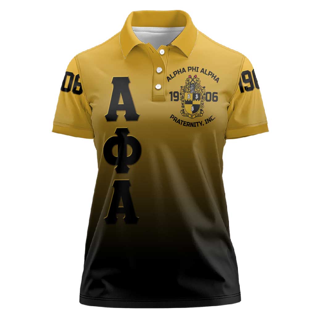 Alpha Phi Alpha Fraternity Gradient Women Polo Shirt Premium Greek Letter