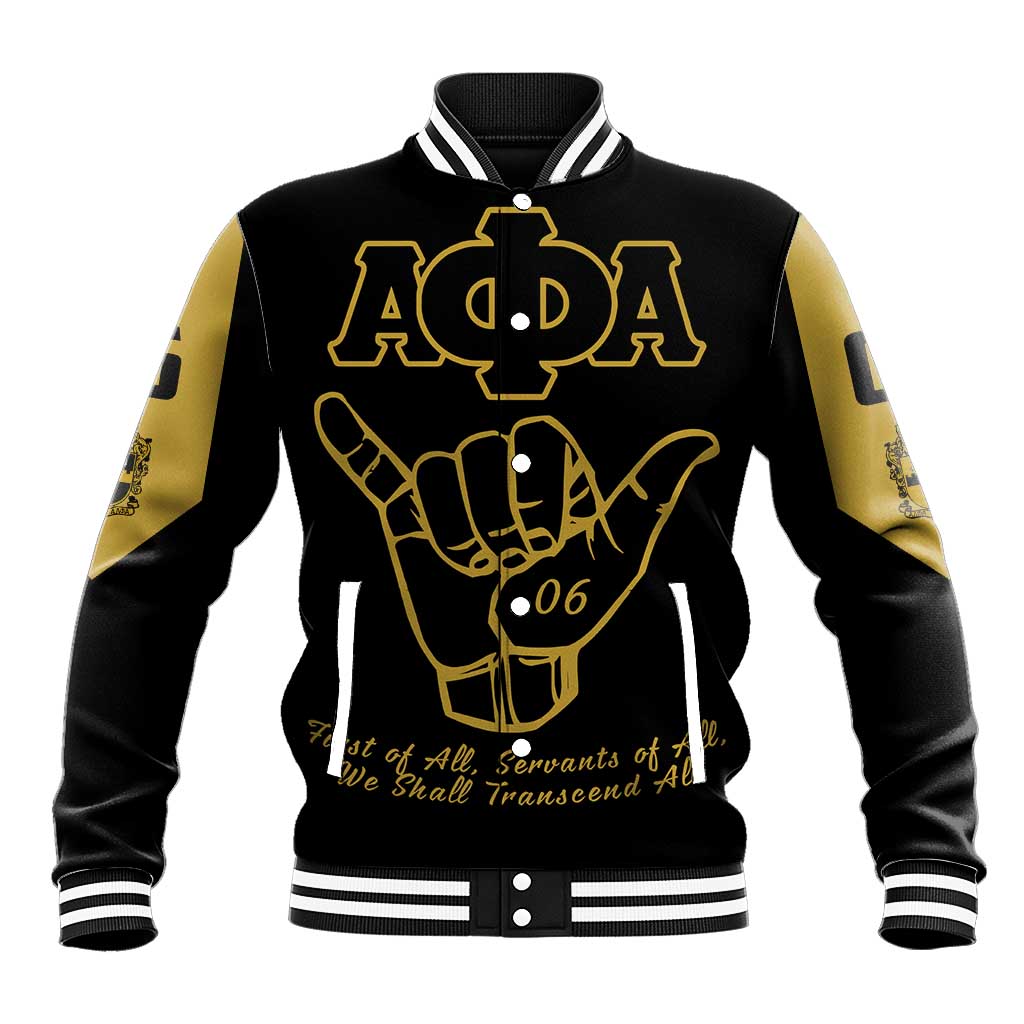 Lpha Phi Alpha Fraternity Baseball Jacket Reat Sphinx Design & Hand Sign