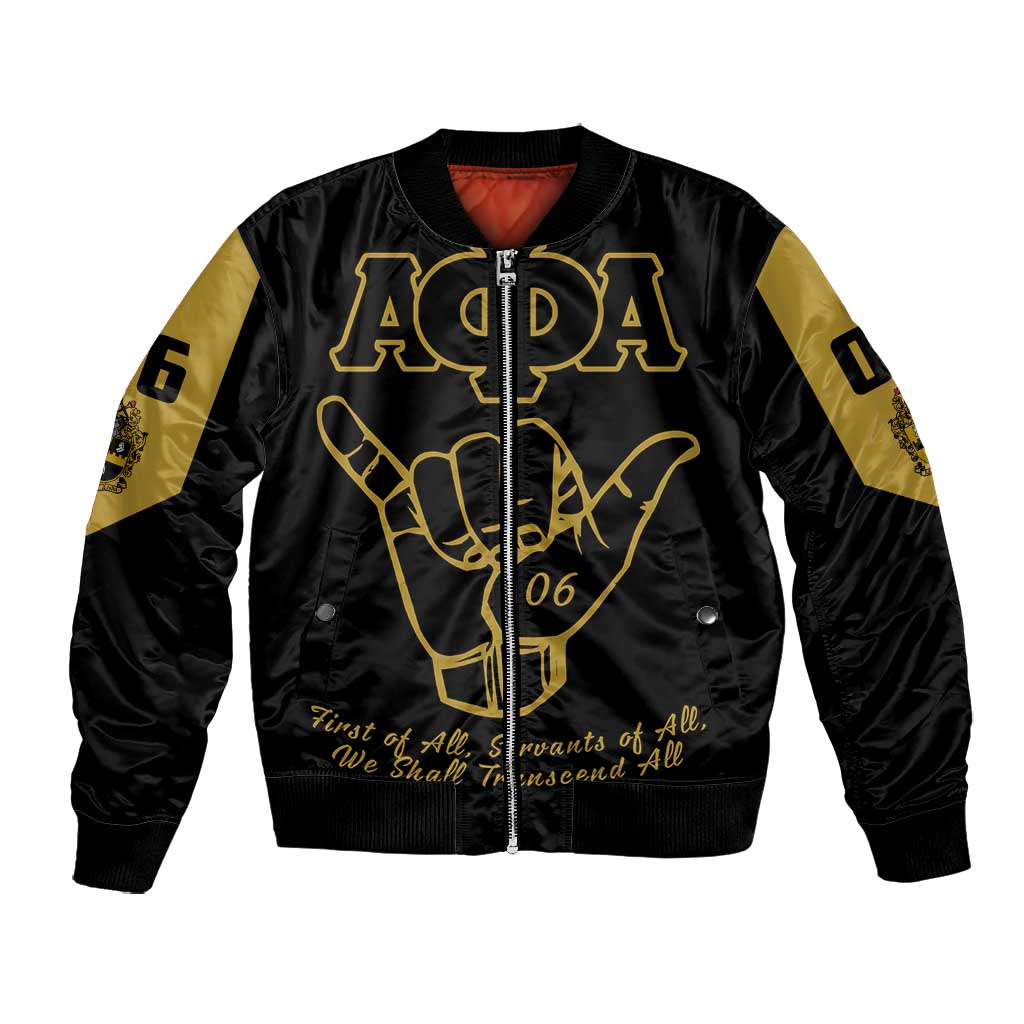 Lpha Phi Alpha Fraternity Bomber Jacket Reat Sphinx Design & Hand Sign