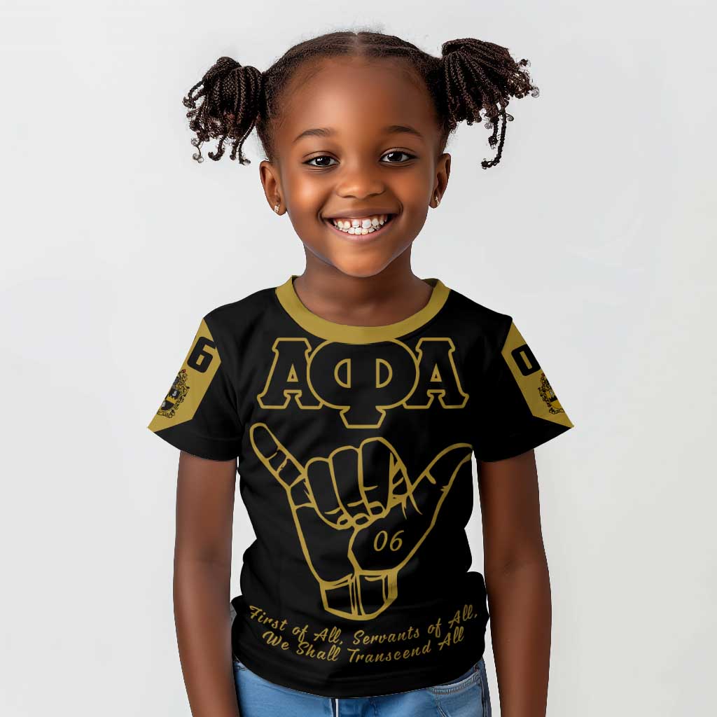 Lpha Phi Alpha Fraternity Kid T shirt Reat Sphinx Design & Hand Sign