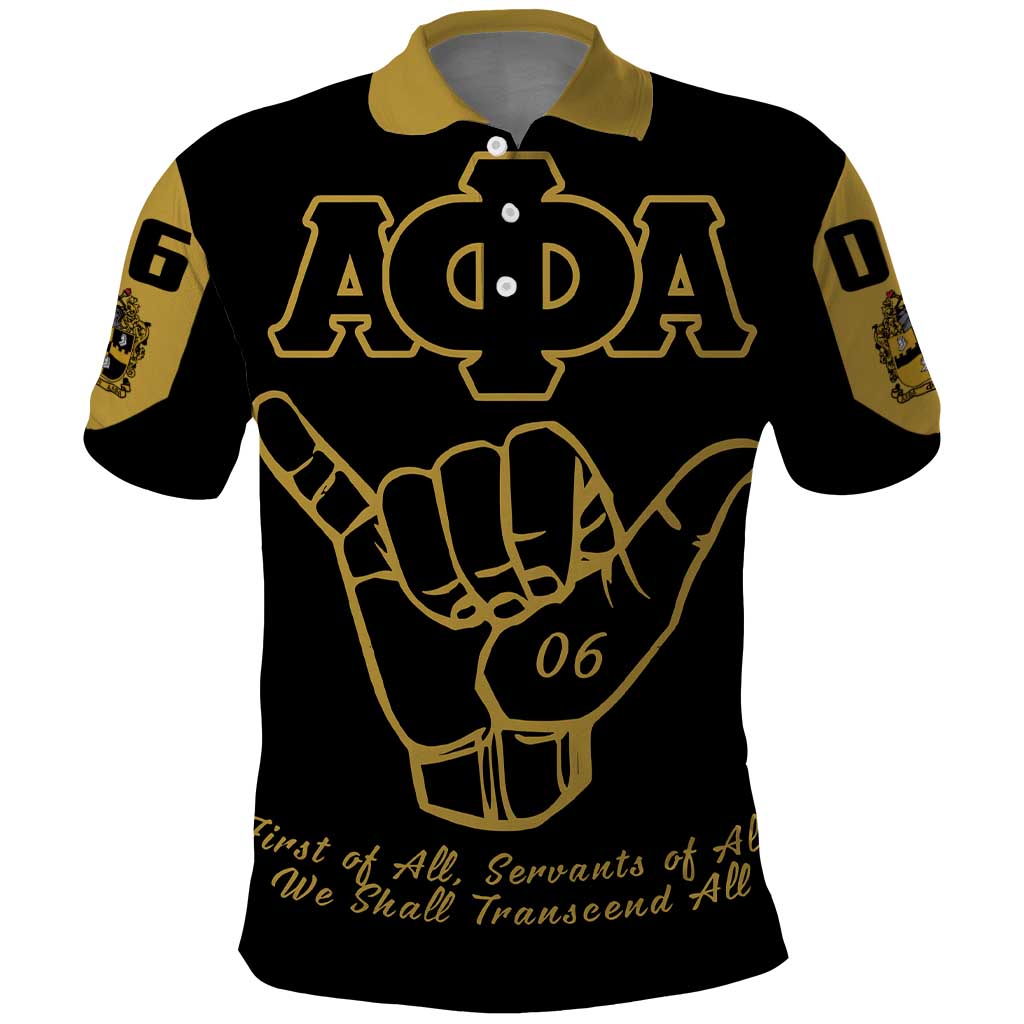 Lpha Phi Alpha Fraternity Polo Shirt Reat Sphinx Design & Hand Sign