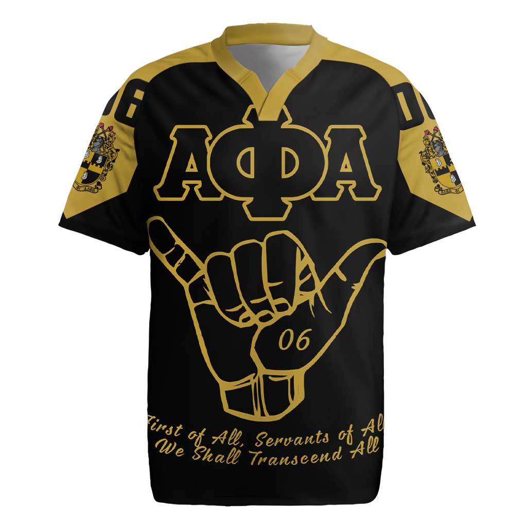 Lpha Phi Alpha Fraternity Rugby Jersey Reat Sphinx Design & Hand Sign