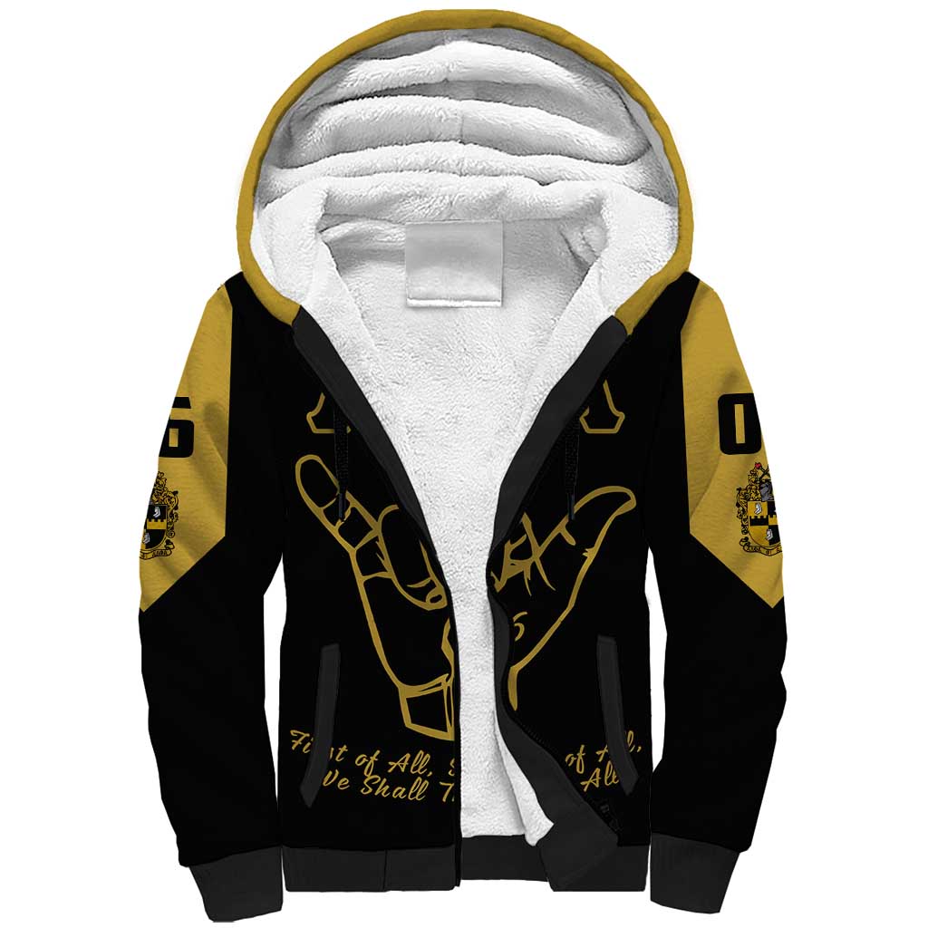 Lpha Phi Alpha Fraternity Sherpa Hoodie Reat Sphinx Design & Hand Sign