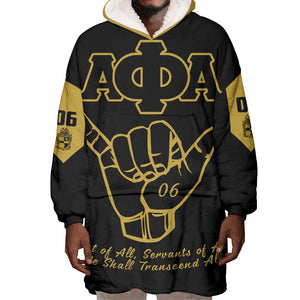 Lpha Phi Alpha Fraternity Wearable Blanket Hoodie Reat Sphinx Design & Hand Sign