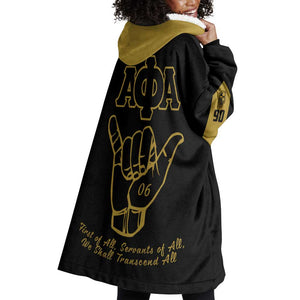 Lpha Phi Alpha Fraternity Wearable Blanket Hoodie Reat Sphinx Design & Hand Sign