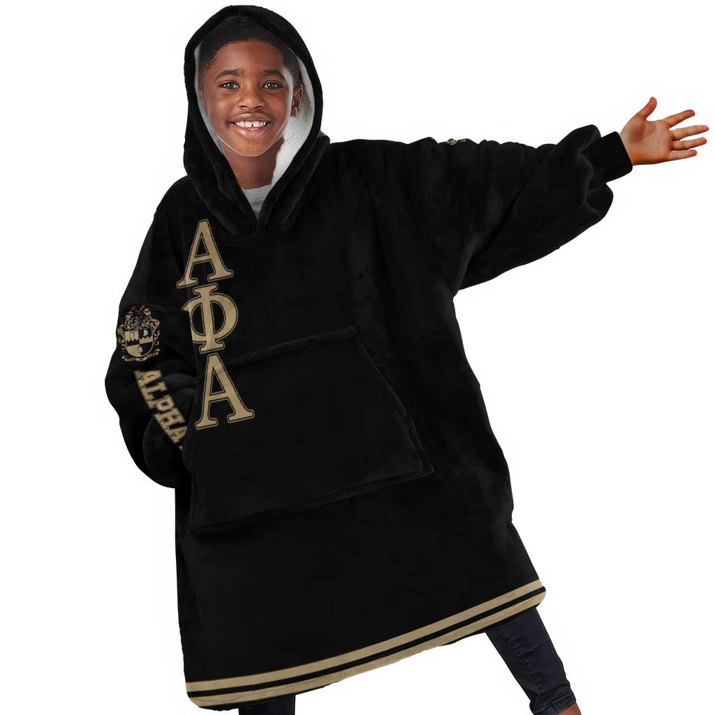 Alpha Phi Alpha Sphinx Kid Wearable Blanket Hoodie Manly Deeds, Fraternity Pride