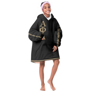 Alpha Phi Alpha Sphinx Kid Wearable Blanket Hoodie Manly Deeds, Fraternity Pride