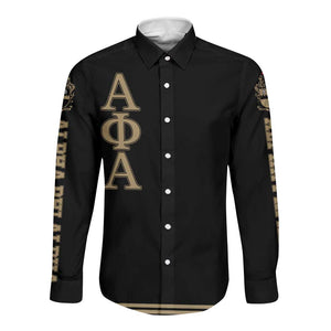 Alpha Phi Alpha Sphinx Long Sleeve Button Shirt Manly Deeds, Fraternity Pride