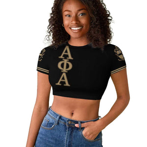 Alpha Phi Alpha Sphinx Raglan Cropped T shirt Manly Deeds, Fraternity Pride