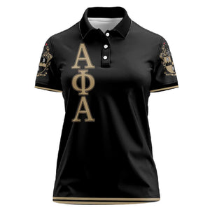 Alpha Phi Alpha Sphinx Women Polo Shirt Manly Deeds, Fraternity Pride