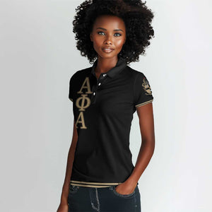 Alpha Phi Alpha Sphinx Women Polo Shirt Manly Deeds, Fraternity Pride