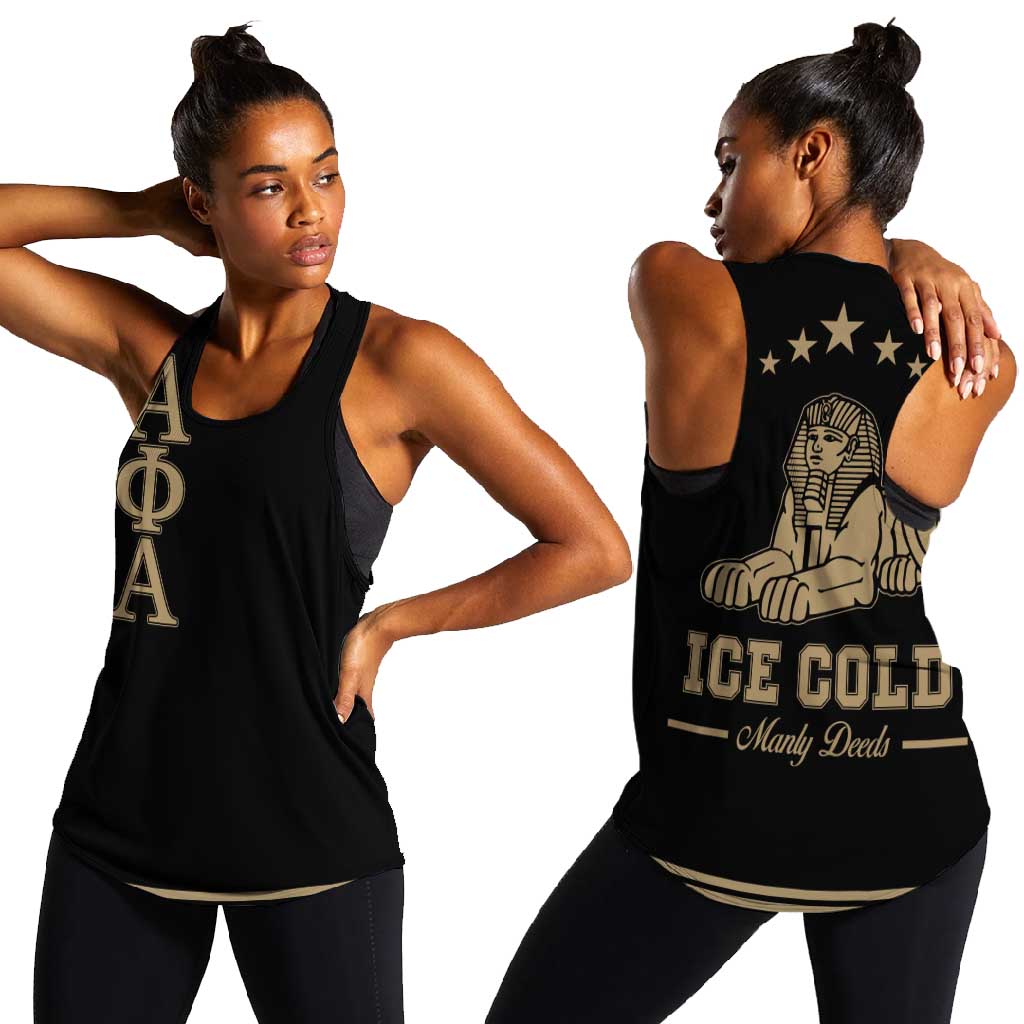 Alpha Phi Alpha Sphinx Women Racerback Tank Manly Deeds, Fraternity Pride