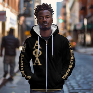 Alpha Phi Alpha Sphinx Zip Hoodie Manly Deeds, Fraternity Pride