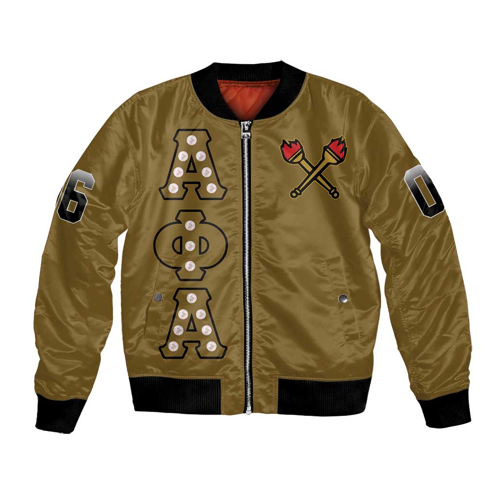 Tylish Alpha Phi Alpha Crystal Bomber Jacket Classic Fraternity