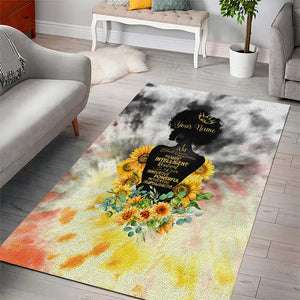 Vintage Flowers - I Am Black Queen Area Rug