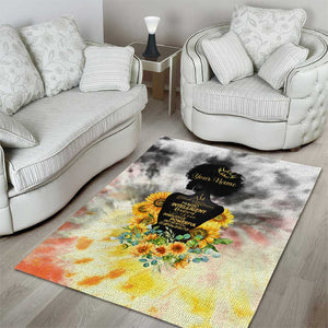 Vintage Flowers - I Am Black Queen Area Rug