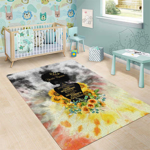 Vintage Flowers - I Am Black Queen Area Rug