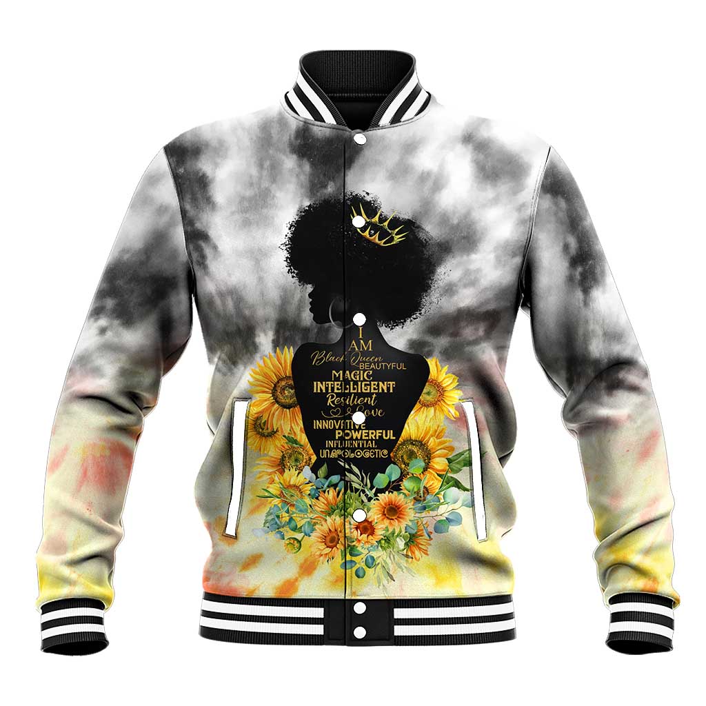 Vintage Flowers - I Am Black Queen Baseball Jacket DT02