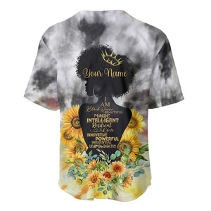 Vintage Flowers - I Am Black Queen Baseball Jersey