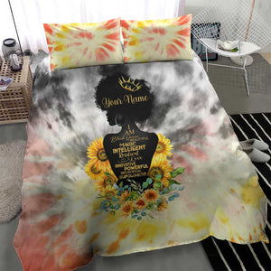 Vintage Flowers - I Am Black Queen Bedding Set