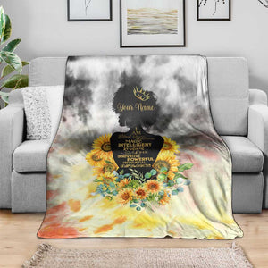 Vintage Flowers - I Am Black Queen Blanket