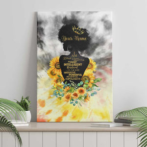 Vintage Flowers - I Am Black Queen Canvas Wall Art