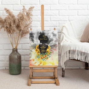 Vintage Flowers - I Am Black Queen Canvas Wall Art