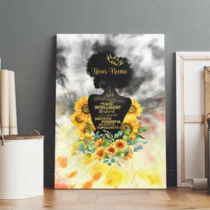 Vintage Flowers - I Am Black Queen Canvas Wall Art