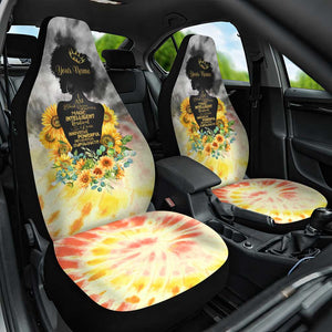 Vintage Flowers - I Am Black Queen Car Seat Cover