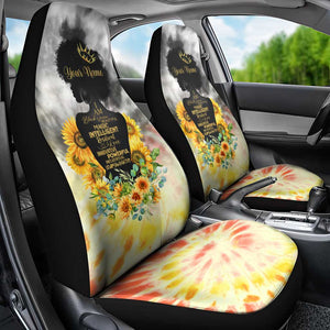 Vintage Flowers - I Am Black Queen Car Seat Cover