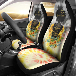 Vintage Flowers - I Am Black Queen Car Seat Cover