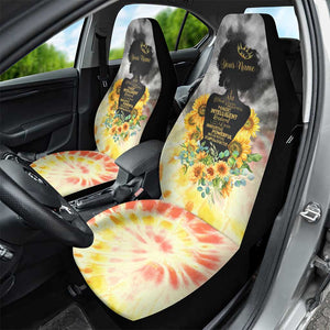 Vintage Flowers - I Am Black Queen Car Seat Cover