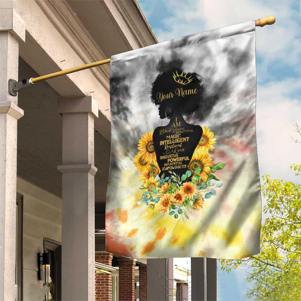 Vintage Flowers - I Am Black Queen Garden Flag