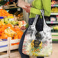 Vintage Flowers - I Am Black Queen Grocery Bag