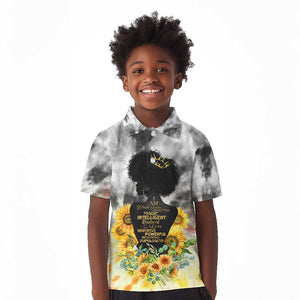 Vintage Flowers - I Am Black Queen Kid Polo Shirt