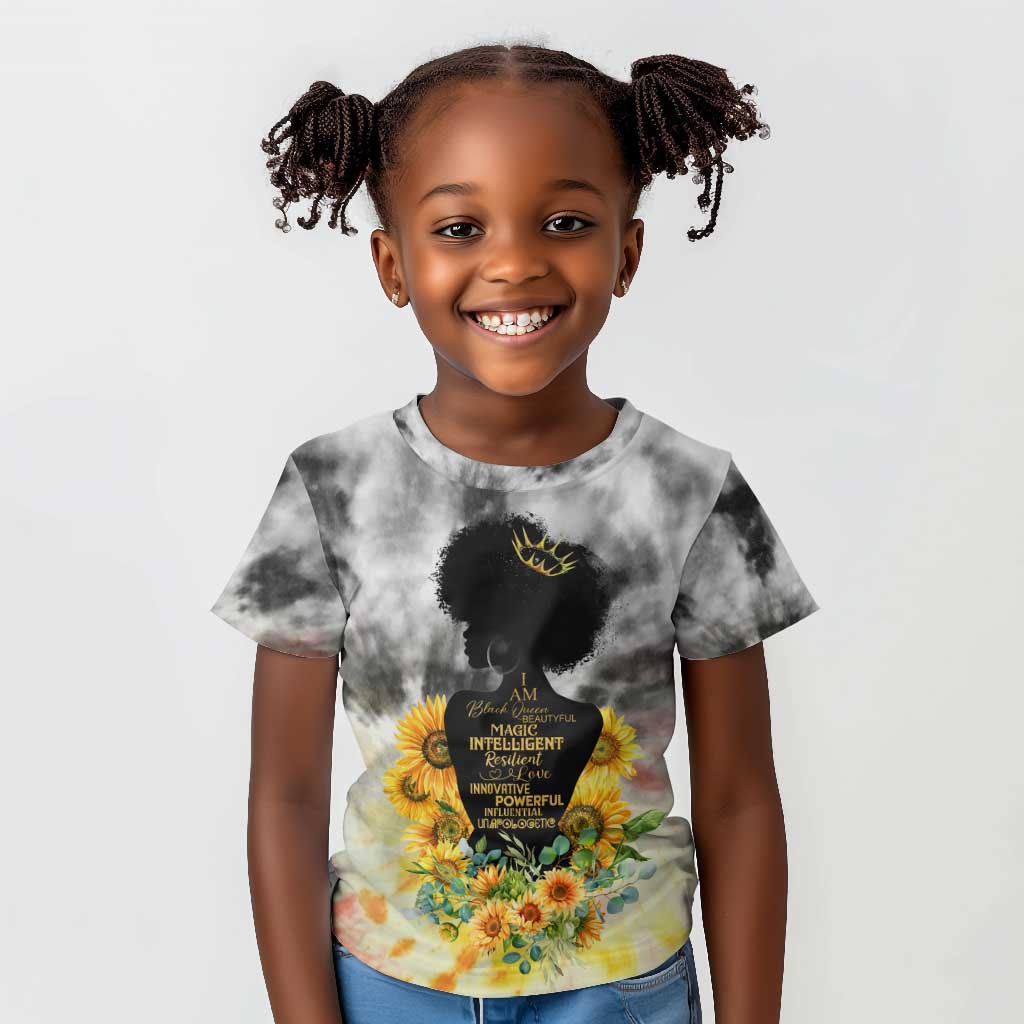 Vintage Flowers - I Am Black Queen Kid T shirt