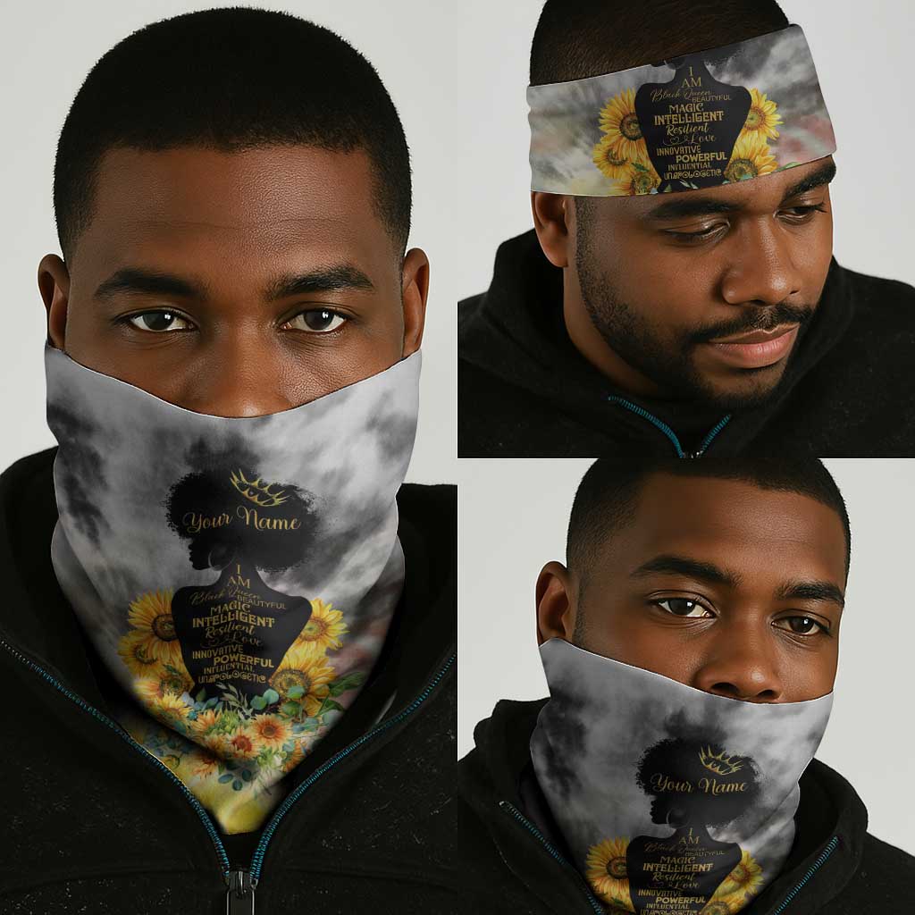Vintage Flowers - I Am Black Queen Neck Gaiter DT02