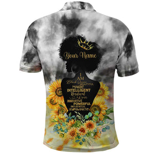 Vintage Flowers - I Am Black Queen Polo Shirt